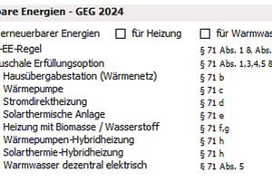  Umsetzung der pauschalen Erfüllungsoptionen im Softwarebeispiel „Energieberater 18599“ von Hottgenroth. 