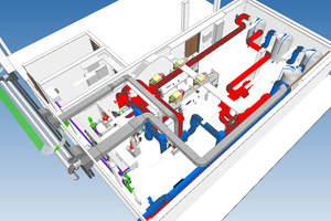  Großvolumige Pufferspeicher in der Energiezentrale sorgen für eine hydraulische Entkopplung und optimieren den Wärmepumpenbetrieb (2/2). 