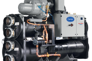  Die Hochtemperatur-Wasser/Wasser-Wärmepumpe des Typs „AquaForce 61XWH-ZE10“ arbeitet mit dem Low-GWP-Kältemittel R-1234ze. 