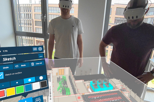  Bild 2: Arbeit am Modell mit XR-Technologien. 