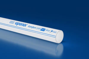  Uponor PEX Pipes BLUE: Die biobasierten Rohre bieten dieselbe Produktqualität wie ihre konventionellen Varianten, verursachen aber 90 % weniger CO2-Emissionen.  