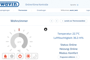  Für jeden Raum kann die Flächenheizung und -kühlung separat geregelt werden. 