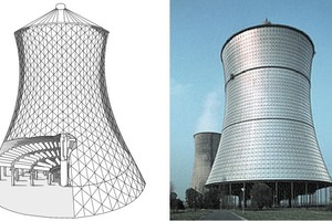  Hyperbolischer Naturzug-Trockenkühlturm (inzw. abgerissen) im Kraftwerk Schmehausen 