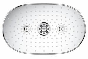 Grohe bietet für sein „Rainshower“-Duschsystem eine Bedienung mit „SmartControl“-Druckknopf-Technologie.  