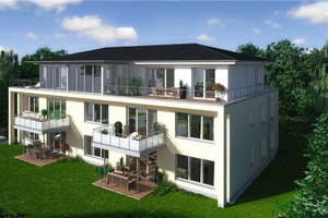  Die neuen Eigentumswohnungen der Bema Comfortbau GmbH: reizvolle Lage im Grünen, moderne Architektur und eine gehobene Ausstattung, zu der unter anderem auch Bäder mit bodengleichen Duschen gehören 