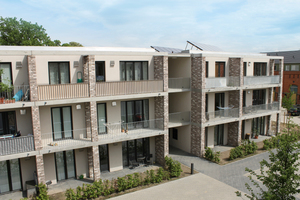  Das Kubox-Quartier umfasst drei Häuser mit 102 Wohnungen und wird von einer Wärmepumpen-Kaskade aus dem Hause MHG mit Wärme versorgt 