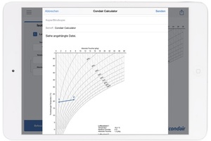 Screenshot der h,x-Calculator-App von Condair 