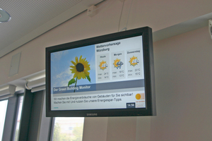  Verbrauchsdaten, aber auch die Wettervorhersage werden über den Green Building Monitor sichtbar gemacht. 