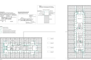  Grundriss mit Leitungsschema der Betonkernaktivierung 