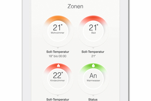  Die „miGenie“-App ermöglicht eine einfache, bequeme und flexible Programmierung des Regelungssystems via Smartphone. 