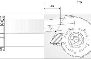  Prinzipielle geometrische Anpassung des Radiallüfters an den zur Verfügung stehenden Bauraum 