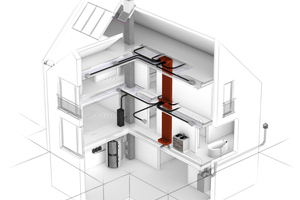 Einbindung des Lüftungsnetzwerks ?ViaVento? in ein Wohnhaus. 