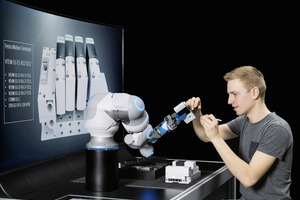  Ein BionicCobot in Form eines pneumatischen Leichtbauroboters mit menschlicher Bewegungsdynamik als feinfühliger Helfer für die Mensch-Roboter-Kollaboration 