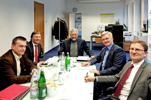  v.l.n.r.: Harald Rankl (VZHL), Günther Mertz (BTGA), Karl-Walter Schuster (GCP Europe), Hans-Peter Kaufmann (suisstec) und Christian Atzmüller (B.S.H.L.) 