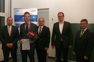  Preisverleihung (v.l.n.r.): Herr Duft (Fa. Airleben), Preisträger :A. Striehn,. Vorstand: A. Bauer, Vorsitzender. M. Jessen und Prof. Reichel  