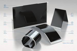  Im Smartphone der Zukunft übernimmt ultradünnes Glas von Schott wichtige Funktionen: Als gehärtetes Deckglas im biegbaren OLED-Display, der Kamera oder Fingerprint-Sensor, als Substratmaterial für die Dünnschichtbatterie oder als thermisch und formstabile 