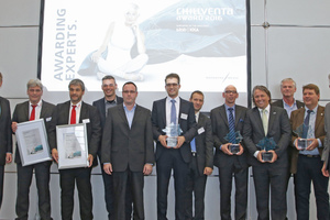  Der Chillventa AWARD wurde auf der Messe Chillventa in Nürnberg am 11. Oktober 2016 verliehen. Die Pokale wurden durch den Geschäftsführer der NürnbergMesse, Dr. Roland Fleck (links), und tab-/KKAChefredakteur, Christoph Brauneis (rechts), überreicht. 