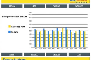  Der Vergleich der Jahres-Verbrauchswerte oder die tages- bzw. wochenaktuellen Auswertungen bieten sich an, um beispielsweise im Rahmen von Mieterversammlungen die Spitzenlastzeiten eines Objektes zu demonstrieren und daraus die Möglichkeiten von Einsparungen abzuleiten 
