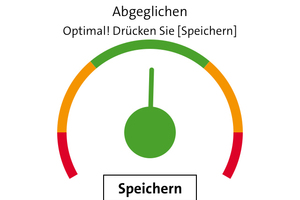  Wenn ein Heizkörper erfolgreich abgeglichen ist, werden die Werte für den späteren Bericht gespeichert. 