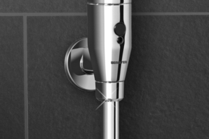  Bei diesem Druckspüler-Modell wird die Sensor-Technik für die Urinal-Spülung genutzt, die mit einem 9V-Magnetventil als Kompaktmodul ausgestattet wird. 