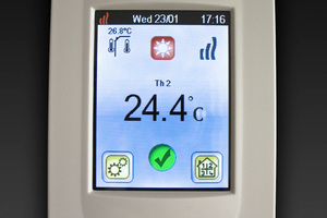  Mit dem Purmo-„TempCo Touch“ kann die Raumtemperatur individuell nach Nutzeranforderungen geregelt werden. Verschiedene Zeitprogramme ermöglichen eine sparsame Beheizung.  