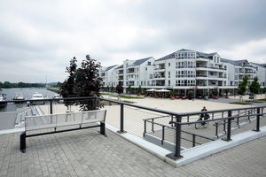  Blick auf den ersten Bauabschnitt der Wohnanlage Havel-Terrassen in Werder (Havel) mit 104 Wohneinheiten.  