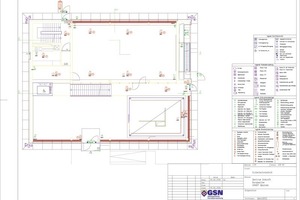  Mit DDS-CAD geschaffene Planungsunterlage zur Platzierung von Zutrittskontrollen, Videoüberwachugnen sowie Einbruch- Brandmeldeanlagen im EG des Zentrum Zukunft 