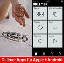 Das Men? der Dallmer-App ist ?bersichtlich, einfach und intuitiv zu bedienen.
