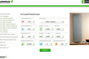  Der Leistungskalkulator bietet Sicherheit bei der Wahl des Heizkörpertyps 