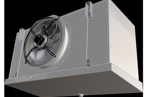  Die „Goedhart“-Luftkühler mit Cu-/Al-Wärmetauschern für die industrielle und gewerbliche Anwendung sind in einer LX-Ausführung für den Einsatz in CO<sub>2</sub>-Kälteanlagen verfügbar. 