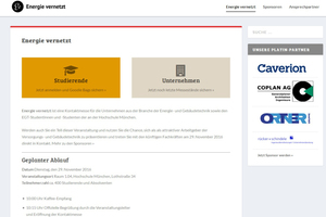  Unter www.energie-vernetzt.de finden Studierende und mögliche Sponsoren weitere Informationen zur Kontaktmesse. 