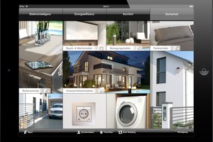  Über die App können auch Themenschwerpunkte wie Elektrointelligenz, Energieeffizienz, Komfort und Sicherheit angewählt wer¬den 