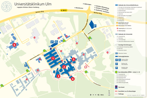  Lageplan der Klinik auf dem Oberen Eselsberg in Ulm 