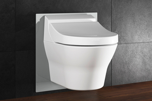  Ausgesprochen variabel: Das „Eco Plus“-Dusch-WC-Element ist für den Anschluss verschiedenster Dusch-WCs und Dusch-WC-Aufsätze vorbereitet.  