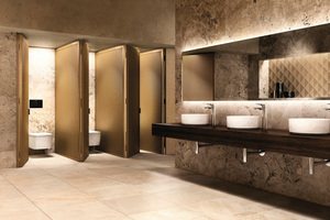  Die eleganten Waschtische und WCs der „Inspira“-Kollektion passen perfekt in hochwertige halböffentliche Bereiche. 