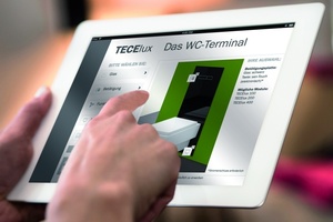  Mit dem „TECElux“-Konfigurator hat der Kunde die Badplanung selber in der Hand. Das einfach anzuwendende Tool zeigt was möglich ist. 