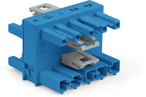   5-poliger 3fach-Verteiler der „Winsta-Midi“-Serie ist für die sternförmige Verteilung in einem Dali-Bus  