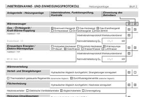  Die Vorlage „Inbetriebnahme- und Einweisungsprotokoll für Heizungs- und Solarthermieanlagen“ aus dem Sortiment von SHKFormblattshop.de ist Checkliste und Protokollvorlage in einem 