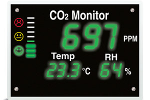  CO2-Monitore (hier: Modell XL) sind kleine Helfer mit großem Funktionsumfang für den Alltag im Büro oder zu Hause. Mit ihnen erkennt man immer den richtigen Zeitpunkt für einen Luftaustausch.   