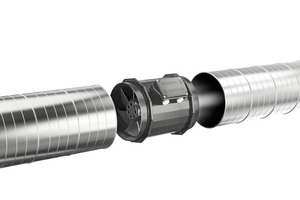  Eine saubere und Inline-Lösung: Der Ventilator lässt sich hervorragend in die Rohrleitungen integrieren. 