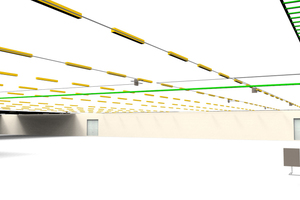  3D-Darstellung der Beleuchtungsplanung und Kabelbahnen in DDS-CAD 