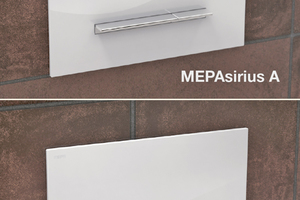  „MEPAsirius“ – eine neue, mit zwei Tasten-Varianten erhältliche Glas-Betätigungsplatte für moderne Badarchitektur 