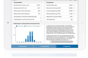  Ergebnisse einer Berechnung zur Verdunstungskühlung auf Basis der App ?myCoolblue? als Screenshot 