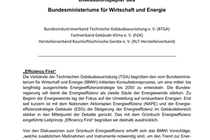  BTGA-Stellungnahme zum Grünbuch Energieeffizienz 