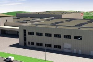  Visualisierung des neuen Produktions- und Logistikzentrums von Mefa. 