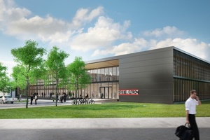  Der Energie Campus von Stiebel Eltron in Holzminden, der Ende November 2015 offiziell eingeweiht wird, ist Tagungsort der Auftaktveranstaltung zum “Green Building Forum“am 7. Dezember 2015. 