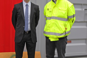  Jan Beermann (links), zuständiger Projektingenieur bei Dalkia, mit Tobias Meisl, mobiheat GmbH 