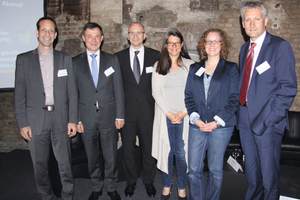  v. l.: Thorsten Herdan (BMWi), Dr. Markus Beukenberg (Wilo SE), Dr. Peter Hug (VDMA), Dr. Nina Scheer (SPD), Dr. Julia Verlinden (Bündnis 90/Die Grünen), Hansjörg Durz (CSU) 