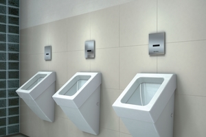  Erfüllt höchste Hygieneansprüche und ermöglicht größtmöglichen Nutzungskomfort: die Urinal-Elektronik „Edition E“ – erhältlich in den Oberflächen Chrom, Weiß und Edelstahl.  
