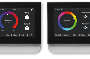 KNX-„ Touch Control“ kombiniert als kleine Schaltzentrale Flatscreen-Optik mit Touchpad-Haptik. 